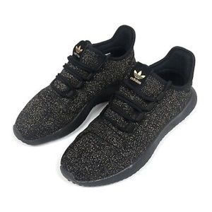 Adidas Tubular Shadow J Black With Gold Glitter Spec Sneakers Women’s Size 7